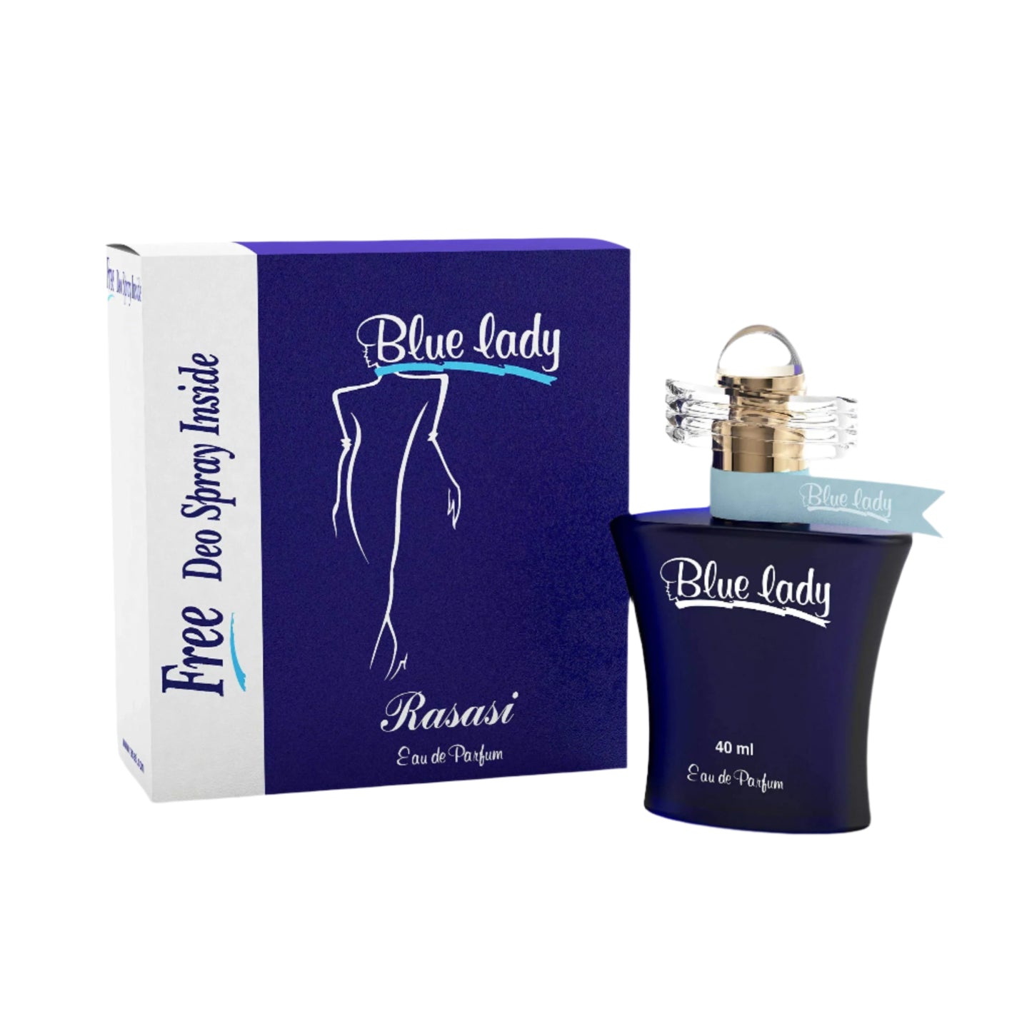 Rasasi Blue Lady for Her Eau de Parfum 40 ML (Free Deo Spray Inside)