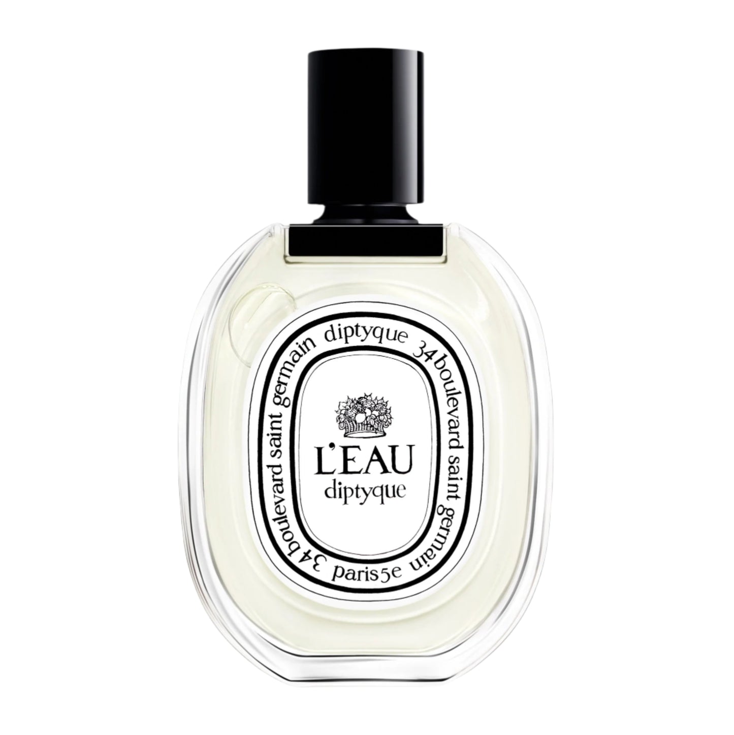 Diptyque perfume bottle labeled 'L'Eau' on a white background