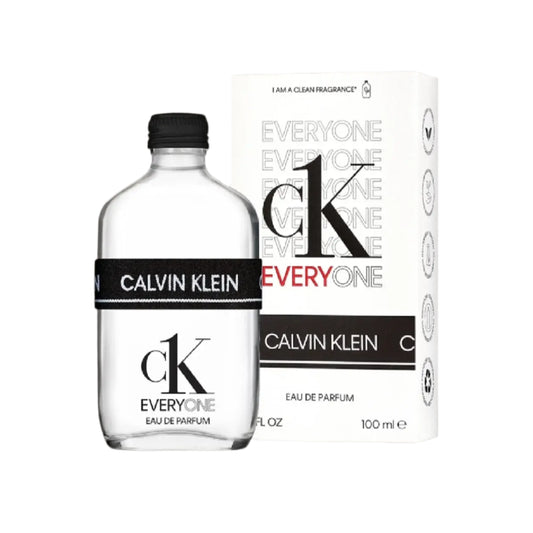 Calvin Klein Everyone perfume bottle and packaging on a gray background