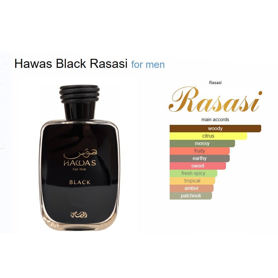 Rasasi Hawas Black Eau De Parfum For Men 100 ML