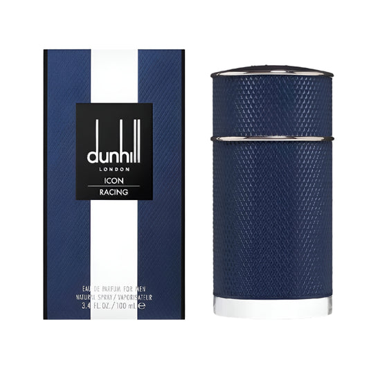 Dunhill Icon Racing perfume bottle and packaging on a white background