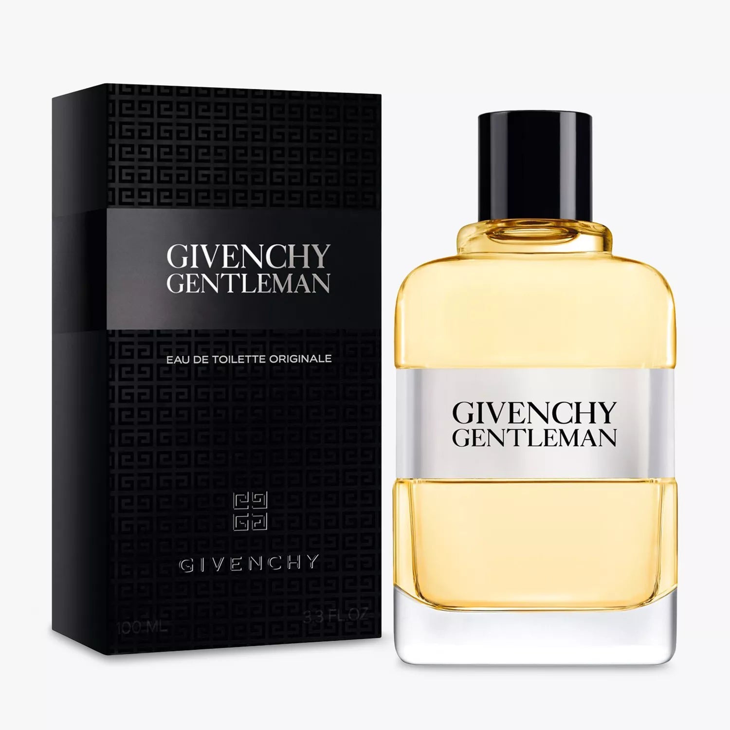 Givenchy Gentleman perfume bottle and packaging on a white background