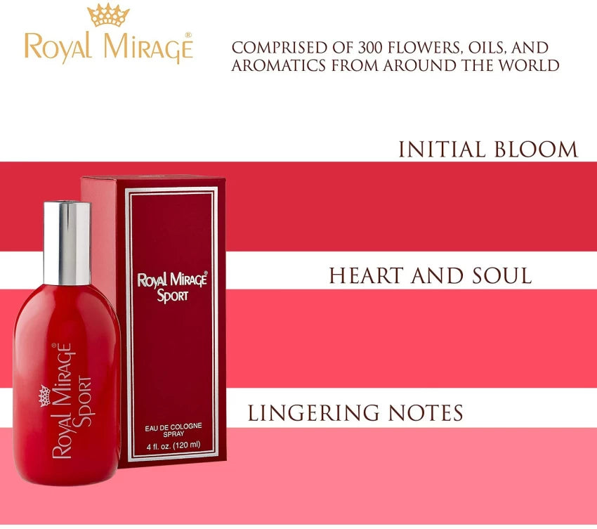 Royal Mirage Eau De Cologne Sport Perfume Spray for Men 120 ML