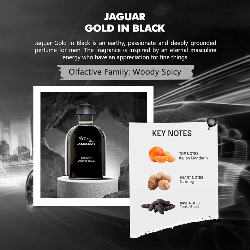 Jaguar Gold In Black Eau De Toilette For Men 100 ML