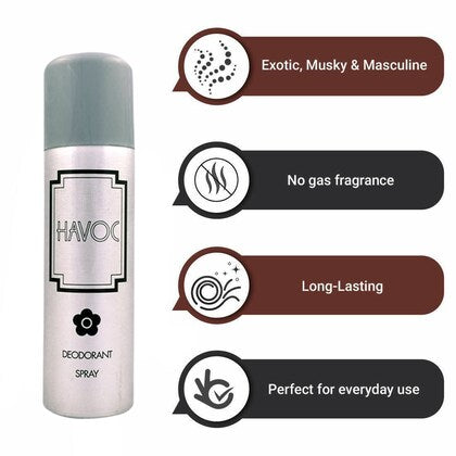 Havoc Silver Deodorant Spray for Men & Women 200 ML