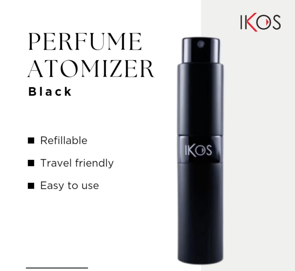 Ikos Portable Refillable Perfume Atomizer Empty Bottle Pump Spray For Men & Women 5 ML 75 Sprays