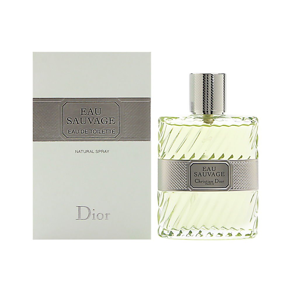 Dior Eau Sauvage perfume bottle and packaging on a white background