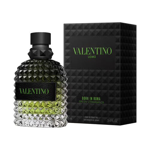 Valentino perfume bottle and packaging on a white background