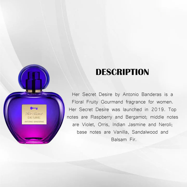 Antonio Banderas Her Secret Desire Eau De Toilette For Women 80 ML