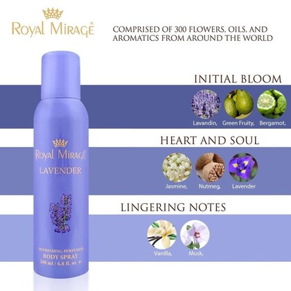 Royal Mirage Lavender Deodorant Spray for Men & Women 200 ML