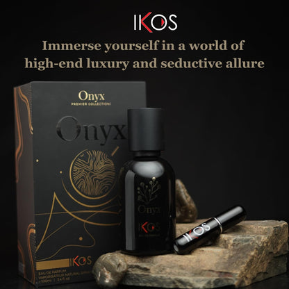 Ikos Onyx Eau De Parfum For Men 100 ML With Free Portable Atomizer Inside