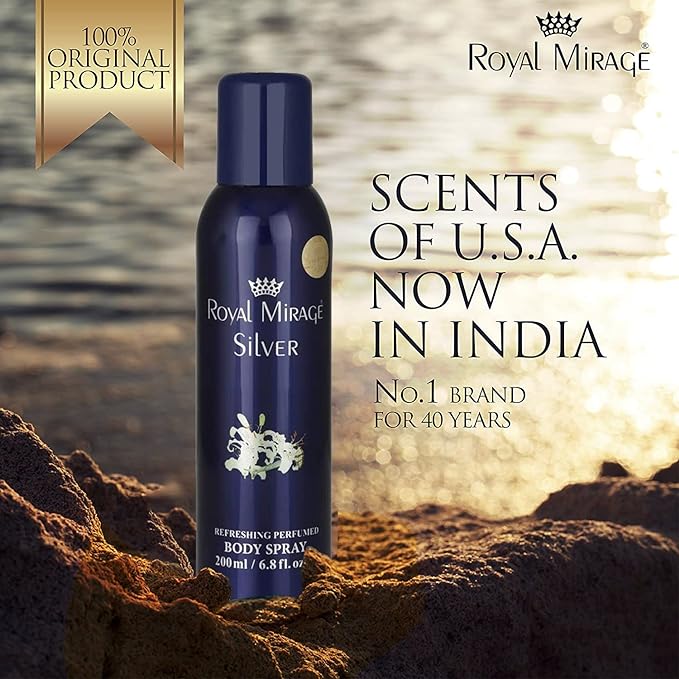 Royal Mirage Silver Deodorant Spray for Men & Women 200 ML