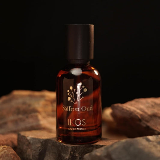 Ikos Saffron Oud Eau De Parfum For Men & Women 100 ML With Free Portable Atomizer Inside