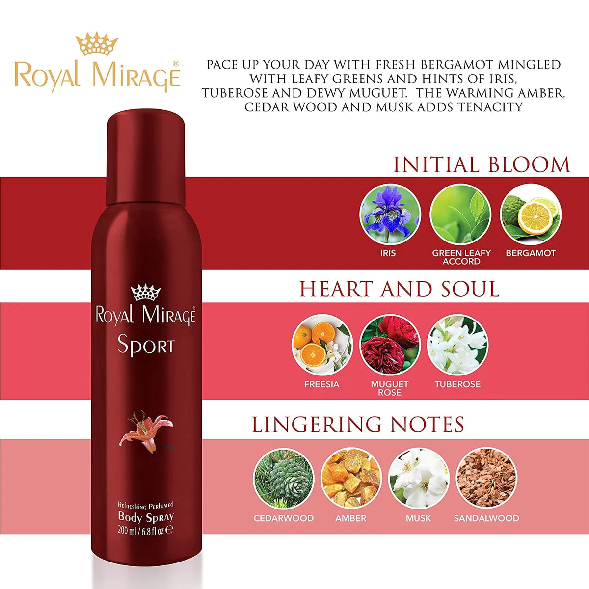 Royal Mirage Sport Deodorant Spray for Men 200 ML