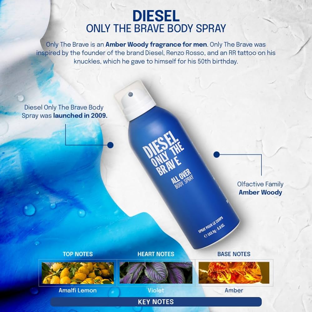 Diesel Only The Brave Deodorant Spray For Men 200 ML